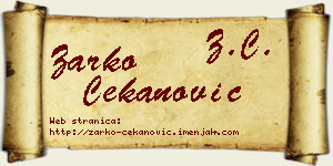 Žarko Čekanović vizit kartica